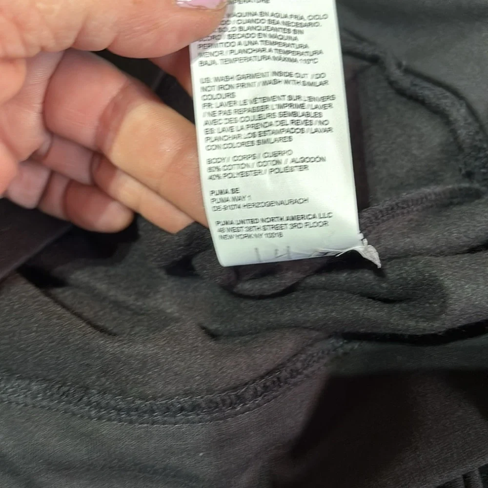 PUMA 2 Pc.Jogger set,pouch pocket crewneck top,elastic waist/cuff pants,fleece - Picture 8 of 10